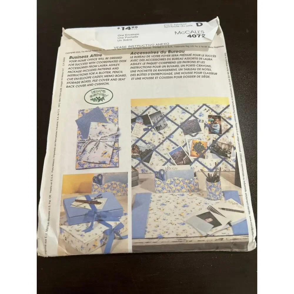 McCall’s Home Decorating Pattern 4072 Business Attire for Home Office